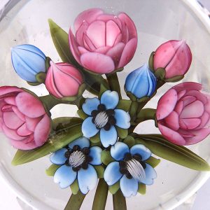 Small Pink Roses & Blue Flowers by Clinton Smith